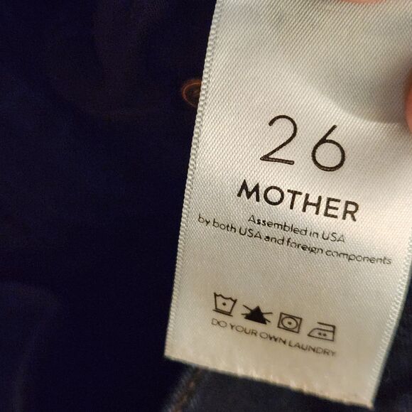 Mother Looker Crop Skinny Stretch Jean in "Tongue Tied" Dark Wash, Midrise Sz 26 - Picture 10 of 12
